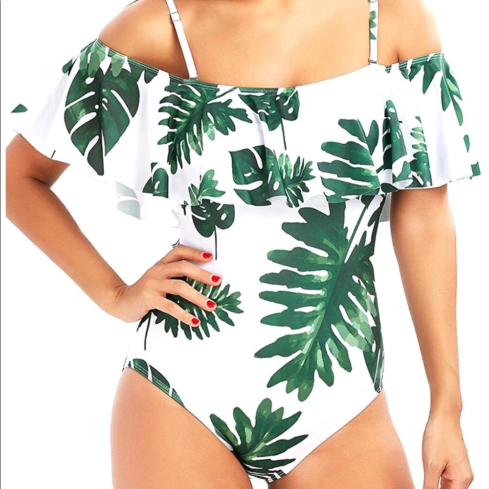 NWT Off the shoulder One Piece Bathing Suit